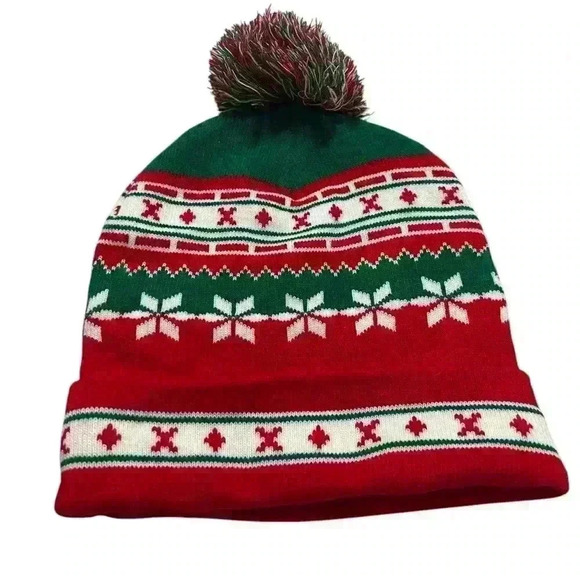 None Accessories - Festive Christmas Santa Unisex Winter Beanie with Pom Pom Ski Hat 🎄🎅🤶